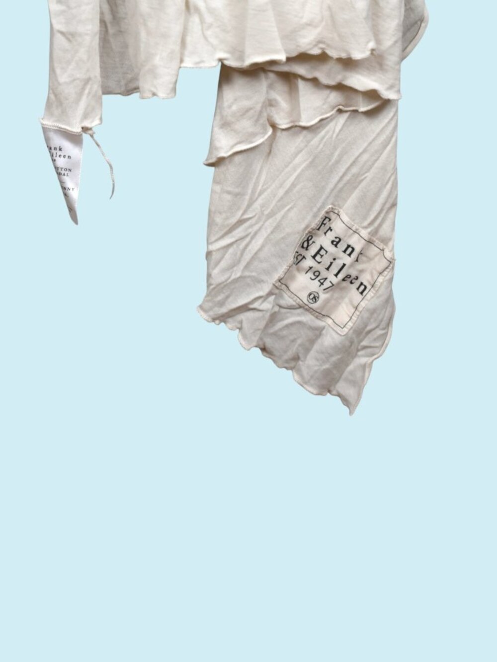 Frank & Eileen Aude Travel Scarf Vintage White Luxe Jersey Oversized Ultra Soft - Picture 5 of 10